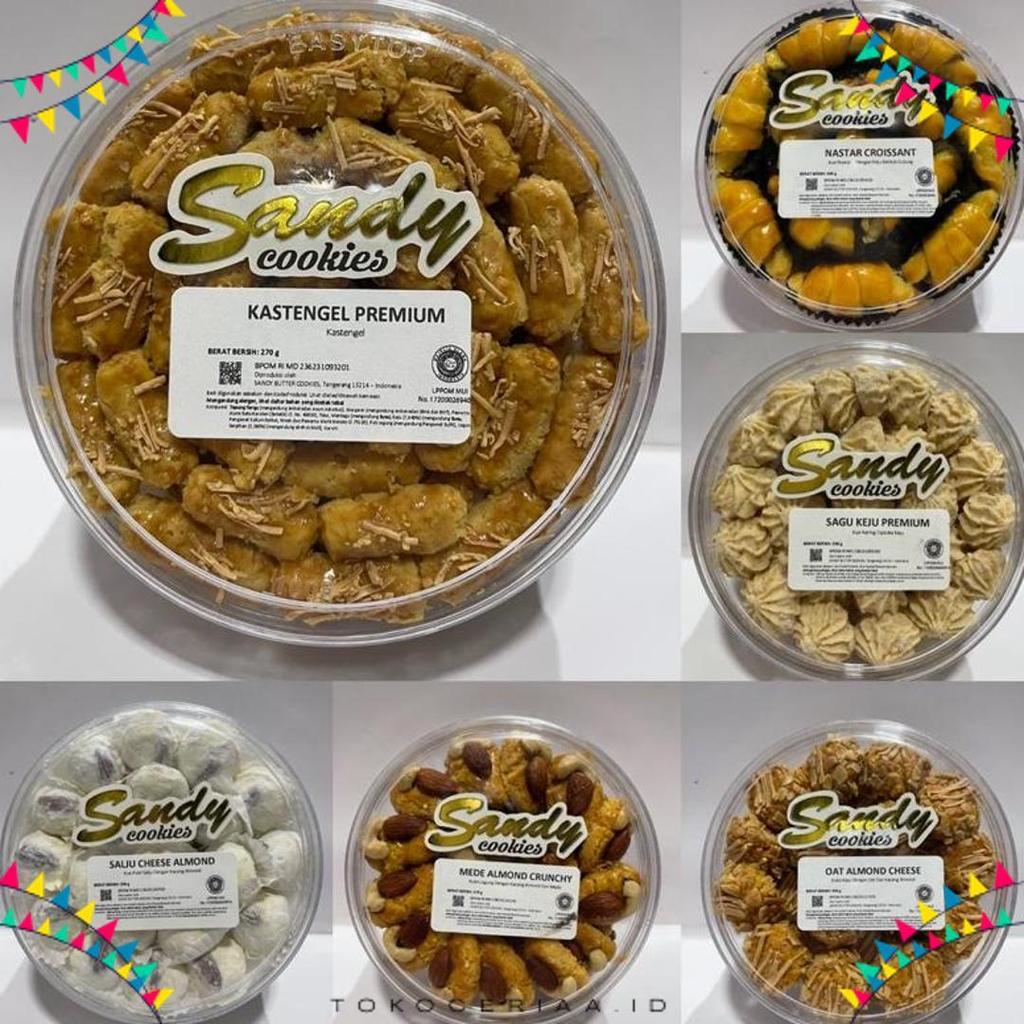 Sandy Cookies Premium (Gold) Exp Panjang (Toples Sedang Tin (Nastar / Kastengel / Putri Salju / Salj