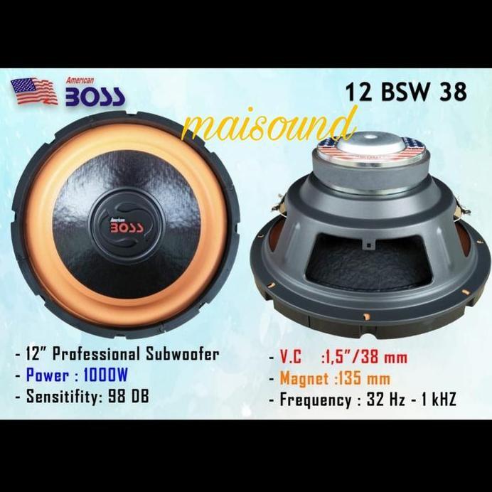 SPEAKER SUBWOOFER AMERICAN BOSS 12 BSW 38 12 INCH 12BSW38 12 BSW38