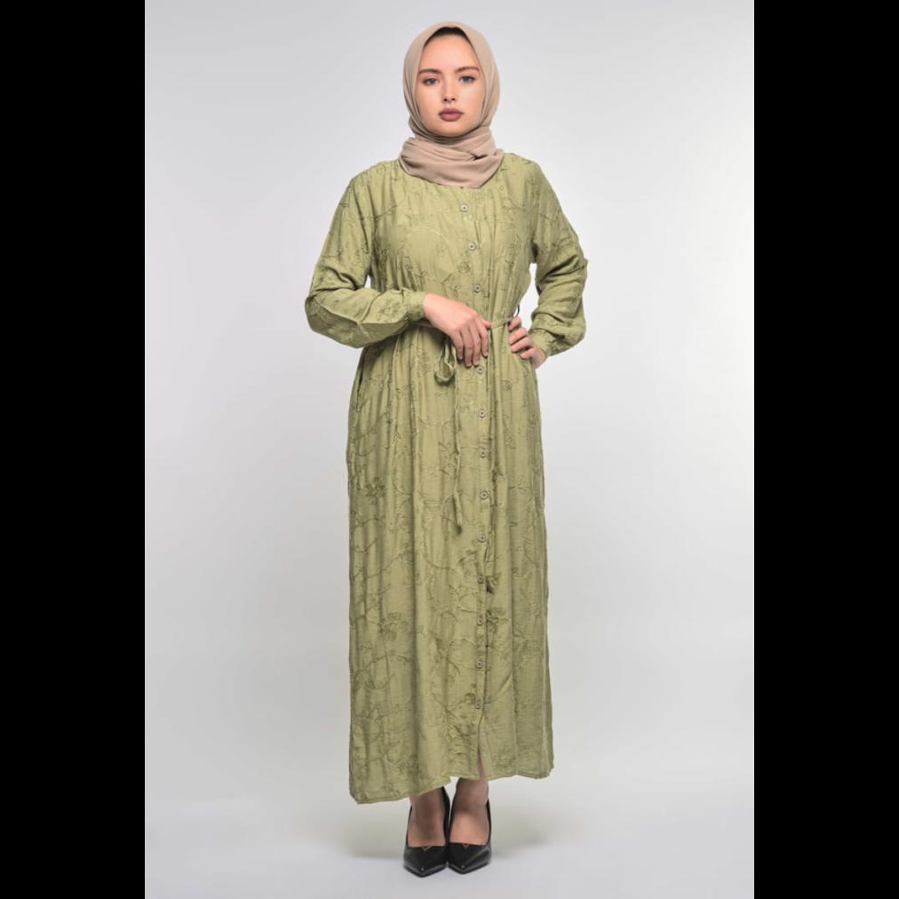Puricia Gamis Wanita Dress Muslim Lebaran Aira Sage