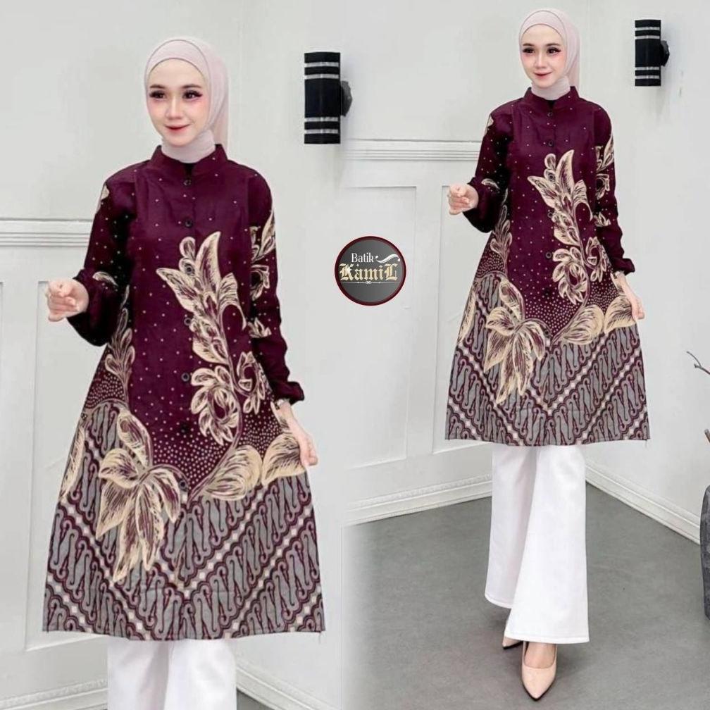 Premium Tunik Batik Wanita Modern | Atasan Batik Wanita Baju Batik Wanita Terbaru Premium Batik Tuni