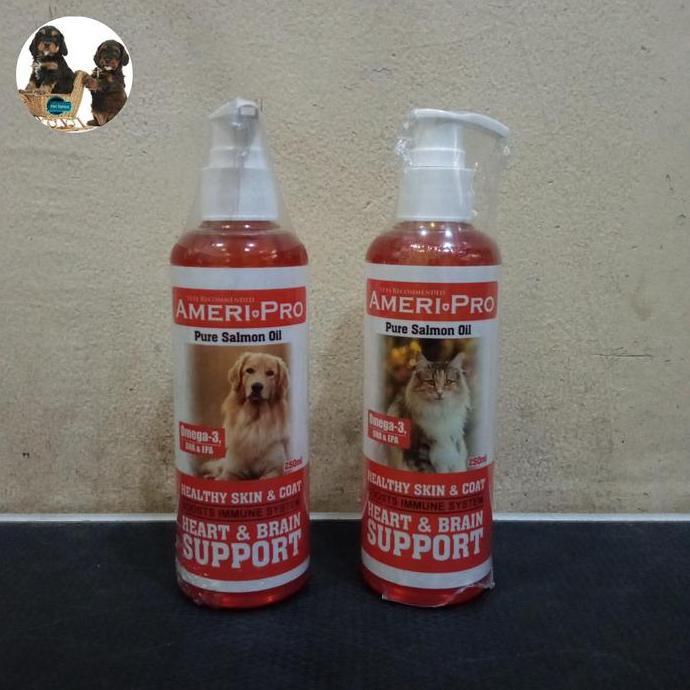 TERLARIS - Vitamin Bulu Kucing & Anjing AmeriPro Salmon Oil 250ml