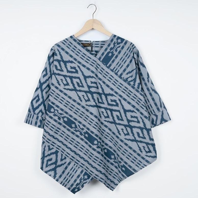 Unik Blus Batik Jumbo Motif Etnik Lengan 7/8 Blouse Batik Songket Premium