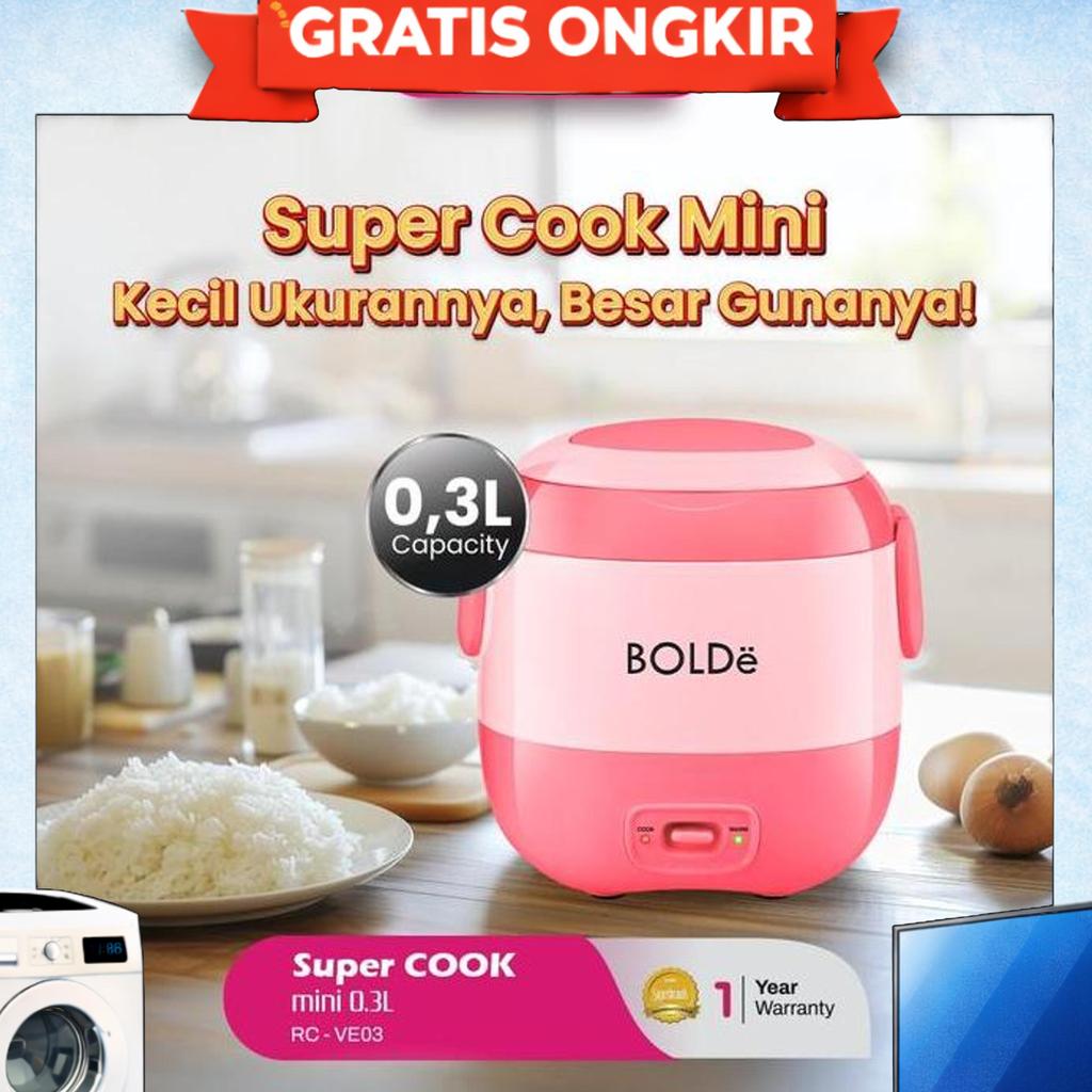 Bolde Rice Cooker Mini 0.3 L -Anti Lengket Bpa Free- Cocok Bawa Traveling