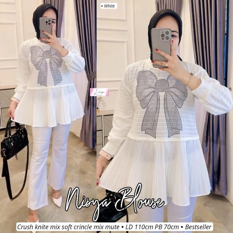 cuci gudang nisya/frilla/selly/delia blouse knit original laiqa