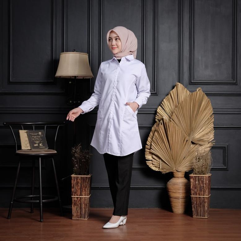 HOT PRODUCT KEMEJA PUTIH/KEMEJA KANTOR/TUNIK POLOS PUTIH/BAJU PPL/BAJU PNS/JuBii.id