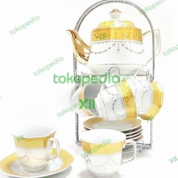 (Promo) Vicenza C~78 Golden Touch Series Tea Cup Set 15 Pcs Paket Teko + Cangkir Motif
