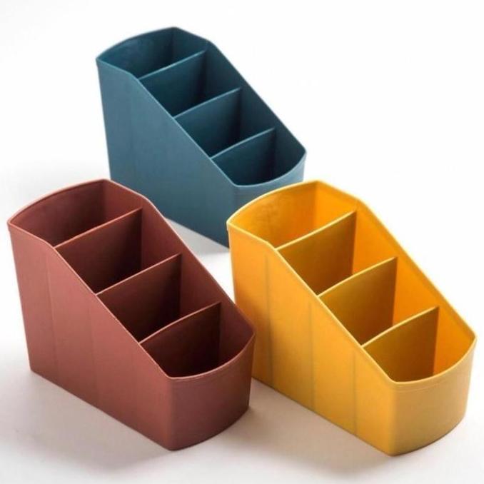 OISHION Rak ATK 4 Sekat / Rak Meja Serbaguna / Kotak Penyimpanan Alat Tulis/Kotak penyimpanan serbag