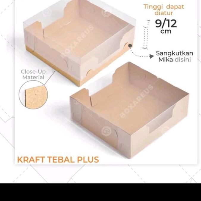 Box Kotak Kue Puding Tutup Mika 25X25 Cm