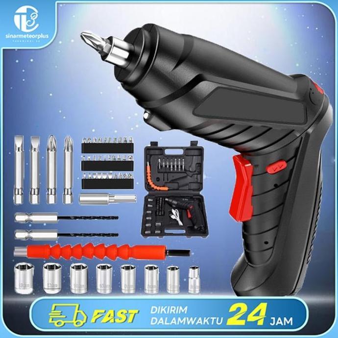 NOXAZA Bor Listrik Baterai / Bor Listrik Tanpa Kabel / Set Bor Listrik / Bor Tangan / Bor Listrik Ba