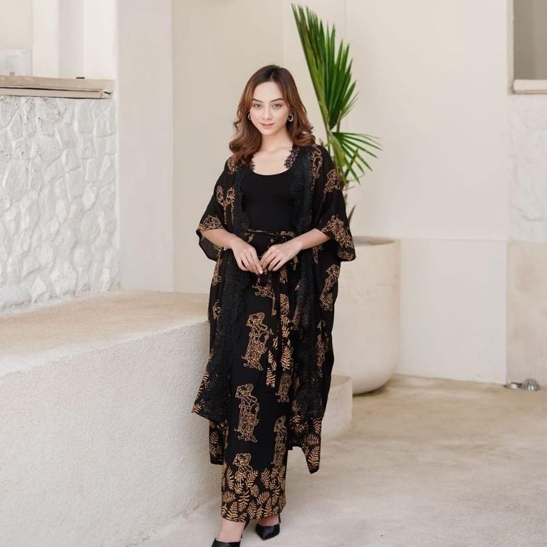Tahan Lama Tania Set Lace Batik Paris Wayang Adem Handmade