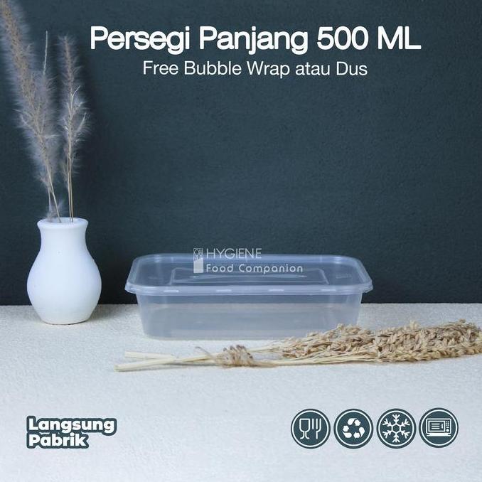 Kotak Makan Plastik 500 Ml Thinwall / Mika Box / Persegi Panjang