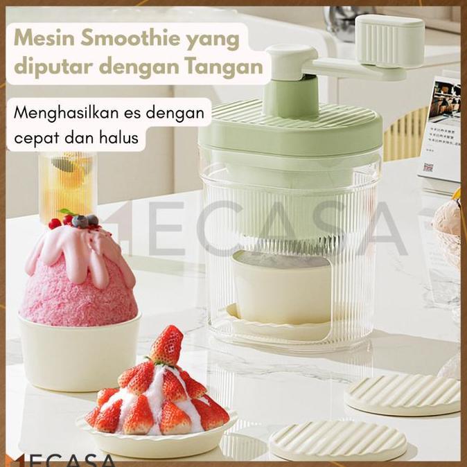 Alat Serut Es  Set Lengkap Penghancur Es Halus Manual Portabel Mesin Smoothie Tangan Ice Shaver Mach