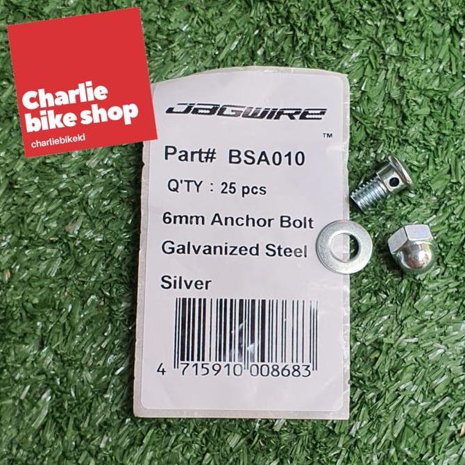 Murah JAGWIRE 6mm Anchor Bolt Galvanized Steel Silver BSA010 Non COD