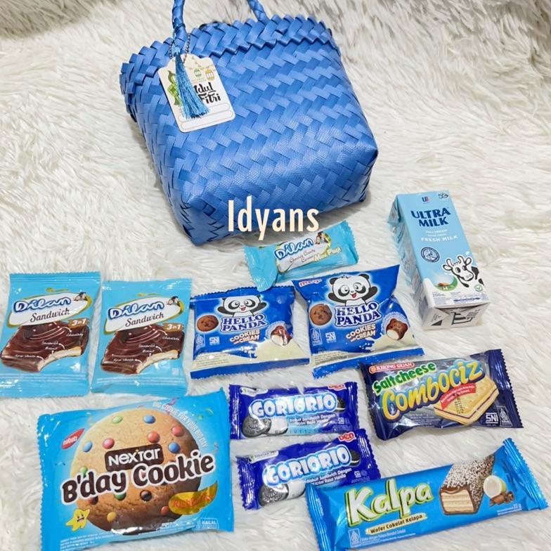 HAMPERS SNACK TAS LURIK MINI HAMPERS MINI PARSEL MINI HAMPERS LEBARAN TAS LURIK AESTHETIC HAMPERS SI