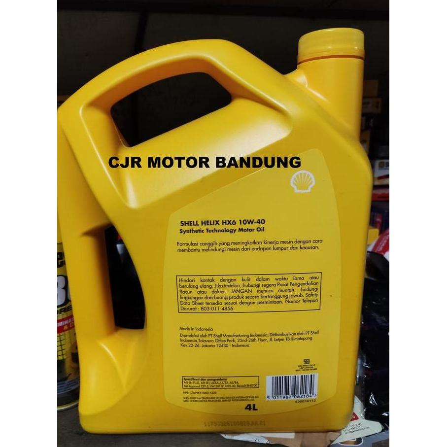 Oli Shell Helix HX6 10w 40 4L oli mobil bensin diesel JAMIN ORI ASLI