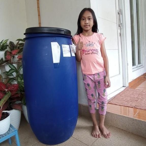 Tong plastik / Drum air / Drum tempat sampah 150 Liter L - Biru