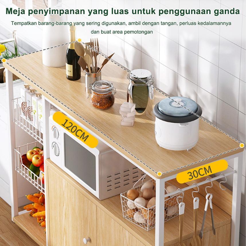 Ihome Rak Dapur / Rak Oven Microwave /  Lemari Dapur / Rak Oven / Meja Dapur Kayu