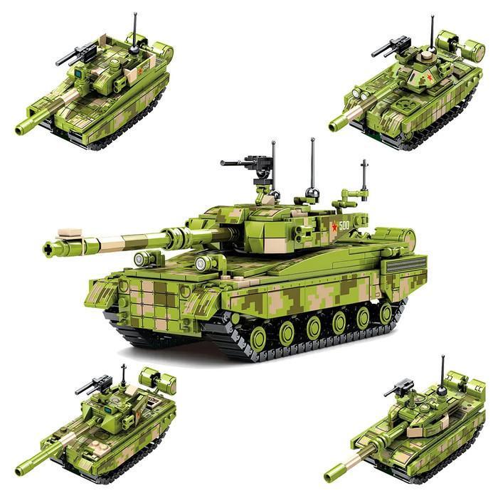 Ohsome - Sembo Type 96B Military Battle Tank Set (4-In-1) / Block Mainan Rakit Brick Blok Susun Tank