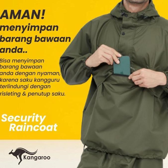 Setelan Jas Hujan Kangaroo Kangguru Raincoat Musim Hujan Kangaroo Anti Rembes Premium