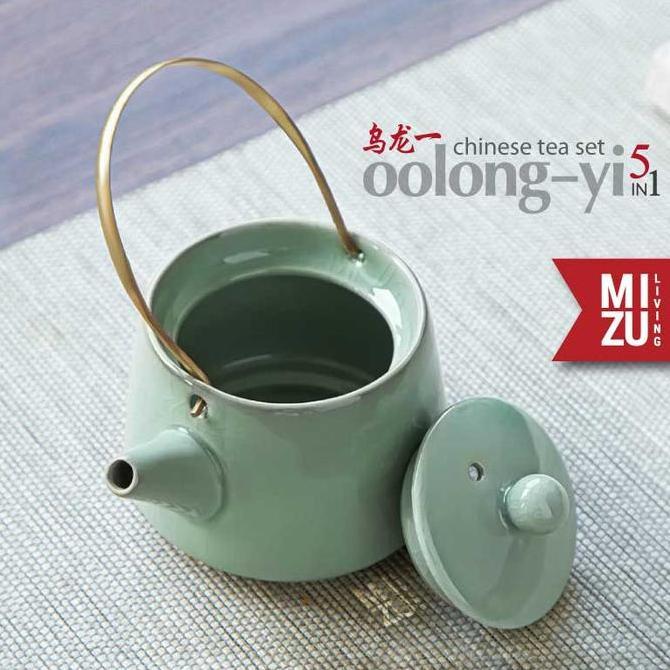 Mizu Oolongyi Chinese Tea Set Tea Pot Ceramic Tea Cup Teko Teh Set Cangkir Keramik Teko Cina