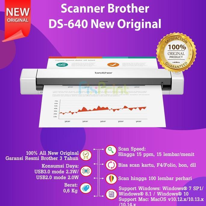 BROTHER Scanner DS640 Portabel Compact Mobile Scanner Brother DS 640