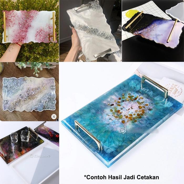 (Terbaru) Cetakan Resin Nampan Baki Kotak Besar Serving Tray Silicone Mold Coaster Tatakan Cetakan S