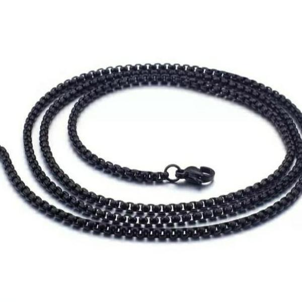 Kalung titanium Rantai hitam pria cowok-keren &cool ORIGINAL