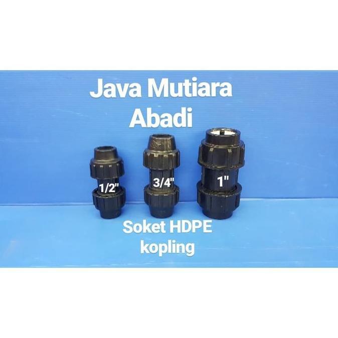 Socket kopling HDPE 1''soket selang ke selang PE hitam selang PDAM 1''