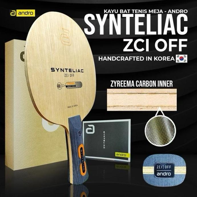 Kayu Bet Pingpong Tenis Meja ANDRO SYNTELIAC ZCI OFF ZYREEMA CARBON INNER Original