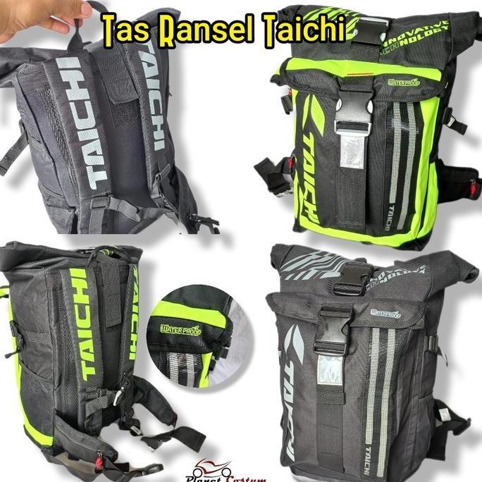 TERBARU - PCRS2 Tas Ransel Import taichi backpack pria wanita traveling hijau led light touring ridi