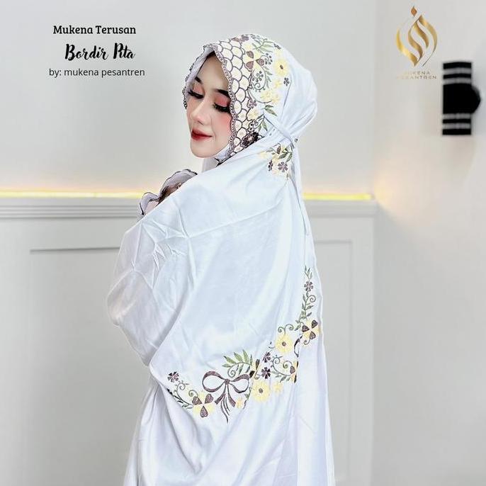 Disiniaja- Mukena Terusan Minang Pita Mukena Lajuran Santri Mukena Katun Lembut Muslim Mukenah Dewas