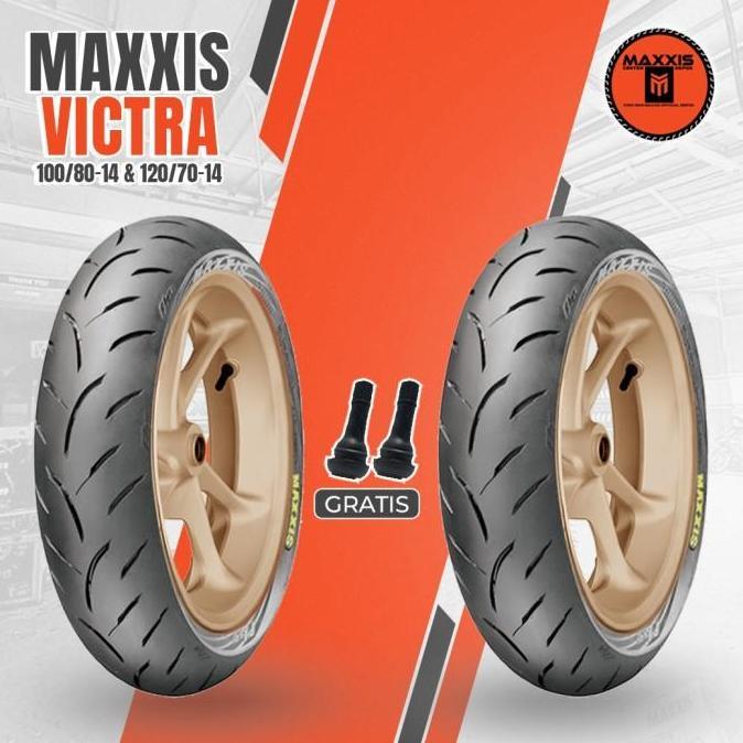 Terlaris Paket Ban Motor Pcx 150 Maxxis Victra 100/80 + 120/70 Ring 14 Tubeless