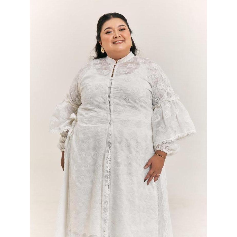 MINEWEAR - KHAI RAYA ABAYA - ABAYA REGULER/JUMBO WANITA BROKEN WHITE FT