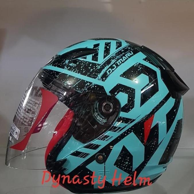 TERBARU - KYT DJ MARU MOTIF #16 BLUE AQUA/BLACK