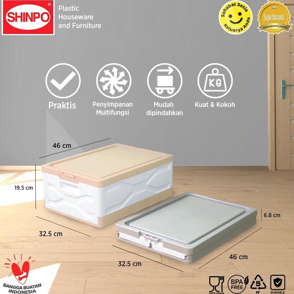Shinpo 148 Container Box Lipat Compact Kotak Folding Storage Box 1 Set Tutup Plastik