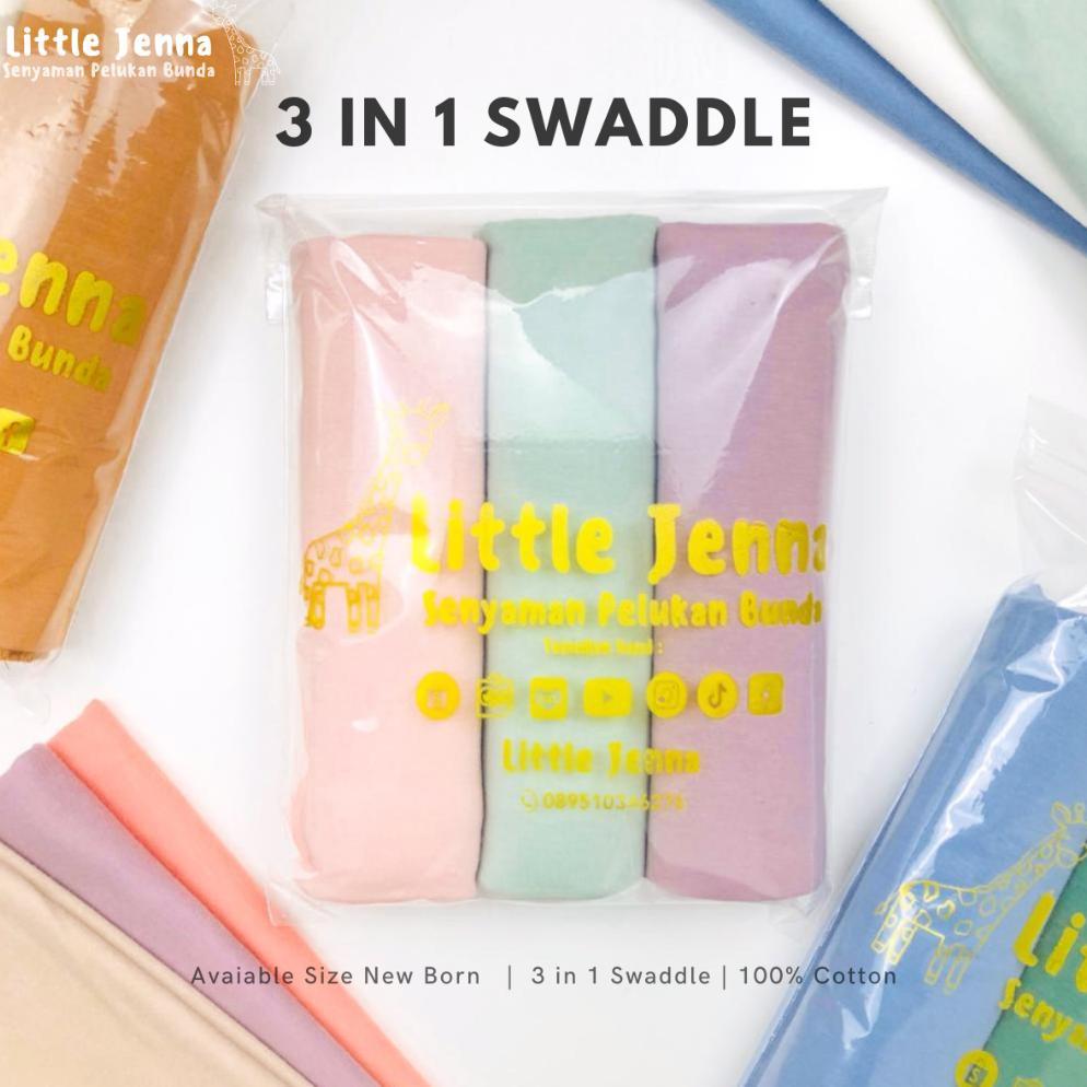 TERBARU LITTLE JENNA - Bedong Bayi Premium New Born Swaddle 3in1 (1 SET isi 3pcs) Earthtone Series B