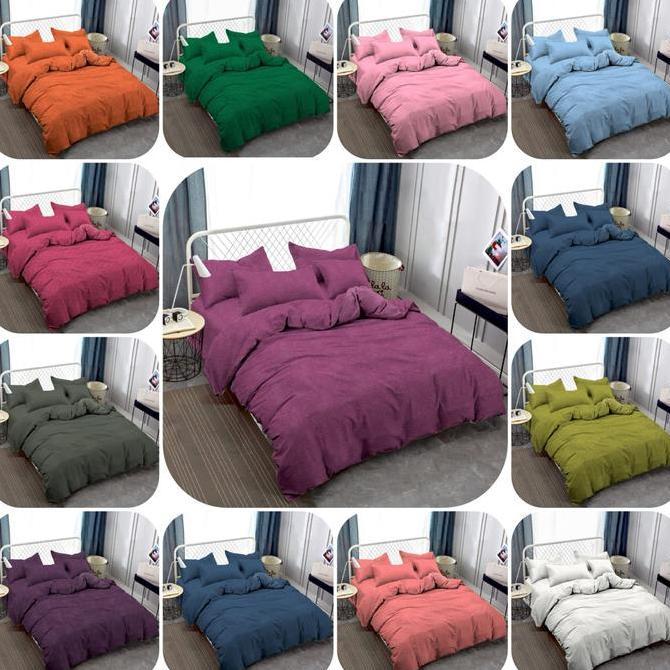TERLARIS - Vallery Bedcover Quency Set T30 King 180x200x30 cm Polos Emboss Bahan Lidah Buaya Sprei J