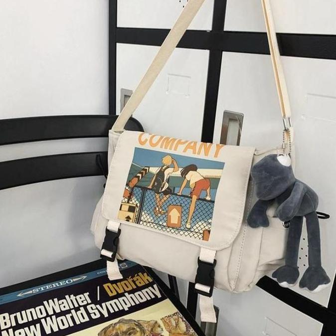 Tas Selempang Pria Keren - Tas Kurir Unisex Gaya Streetwear Kapasitas Besar JS