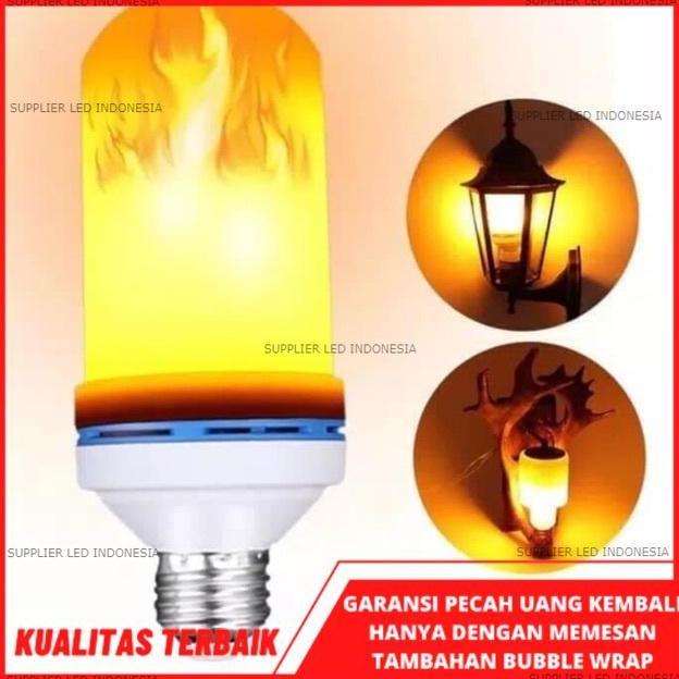 Bisadisini- Lampu Led Api 9 Watt ( 3Watt + 3Watt + 3Watt) / Lampu Dekorasi Cafe / Led Flame Fire