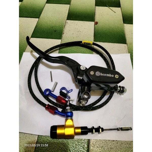 Master Rem Kiri Hidrolik Brembo Oval 14Mm Stut Kopling Selang 130 Cm Clutch Pump Handle Kopling Set 