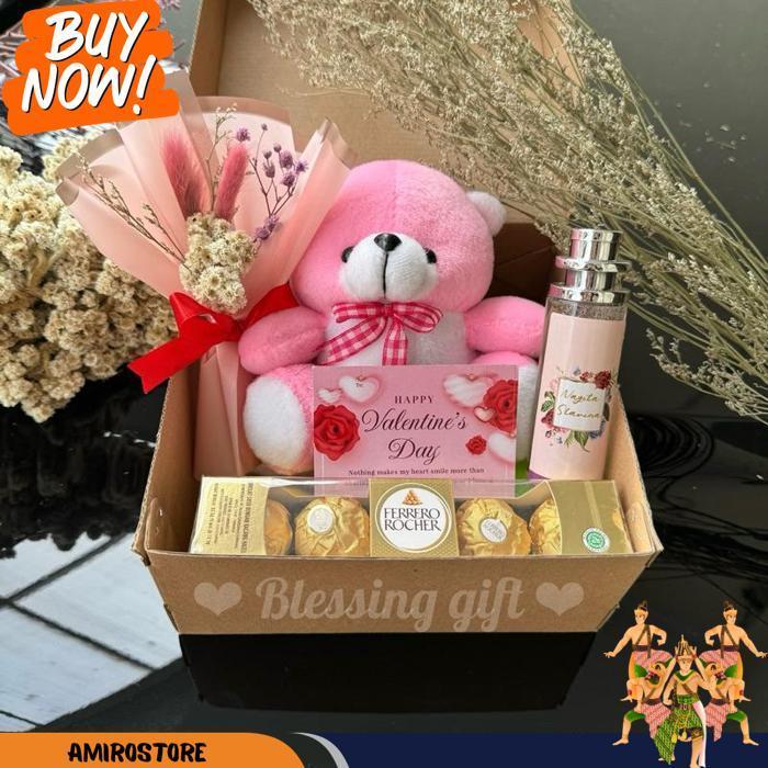 (Ready Stok) Kado Ulang Tahun Pacar | Kado Valentine | Giftbox Cewek Coklat Ferrero | Buket Ulang Ta