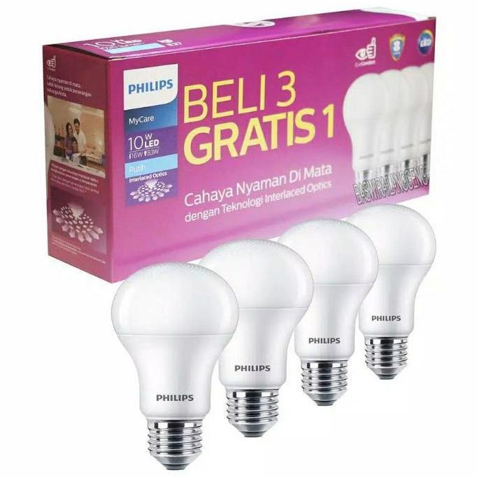 Lampu LED Paket PHILIPS 10 Watt Mycare Multipack