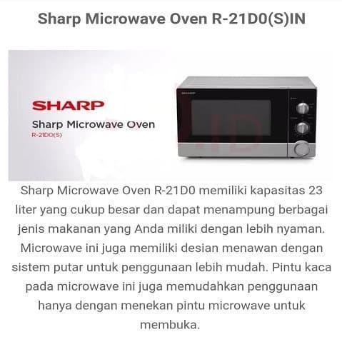 Sharp R-21D0 / 21D0 Microwave Oven R-21D0(S)In