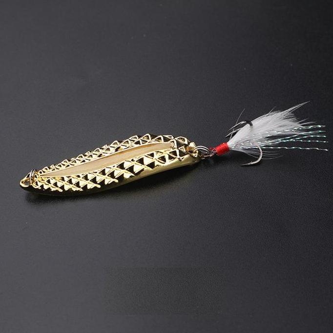FINESSE Umpan Pancing Casting Spoon 5g Chrome Gold Pancing Tenggiri Killer