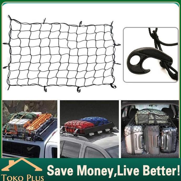 AVOCEAN Jaring Atap Mobil Cargo Net Atap Mobil Tali Jaring Bagasi Mobil