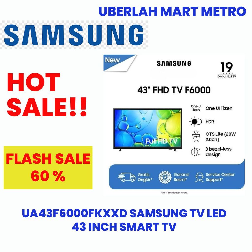 SAMSUNG UA43F6000FKXXD TV LED SMART TV 43 INCH HDR TV