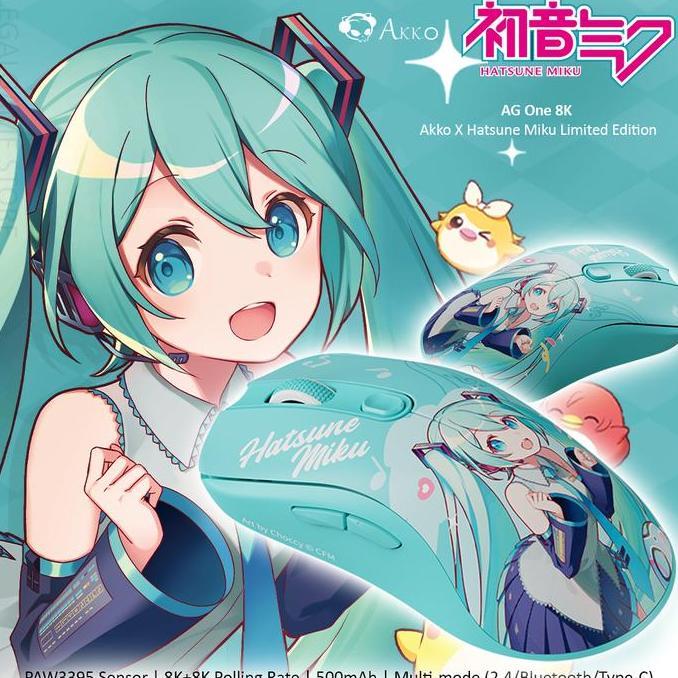 BEBAS ONGKIR - Akko AG One 8K Hatsune Miku Limited Edition - Wireless Multi-mode Mouse