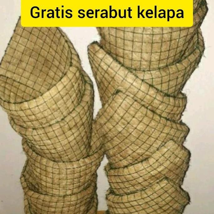 Grdwix- 8 Pcs Pot Bunga Anggrek Tempel Dinding Serabut Kelapa Alami Tanaman Bulat 14Cm Diameter Pvc 