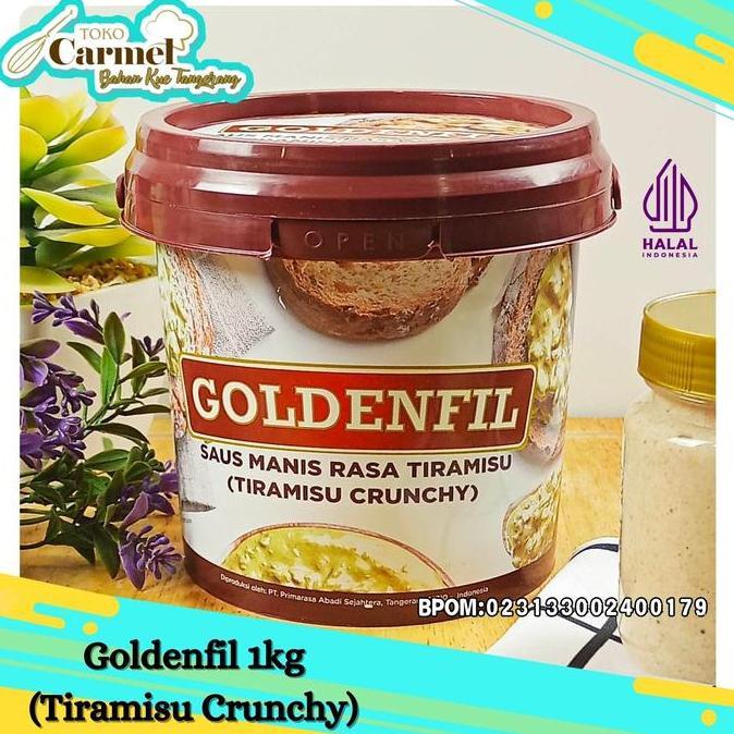 Goldenfil SELAI GOLDENFIL TIRAMISU CRUNCHY SELAI ROTI BOLU 1Kg Aroma Tiramisu Kuat Cocok Untuk Toppi