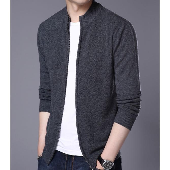 NEW Sweater Rajut Tebal Resleting Full Pria Stylish [terbaik][terlaris]